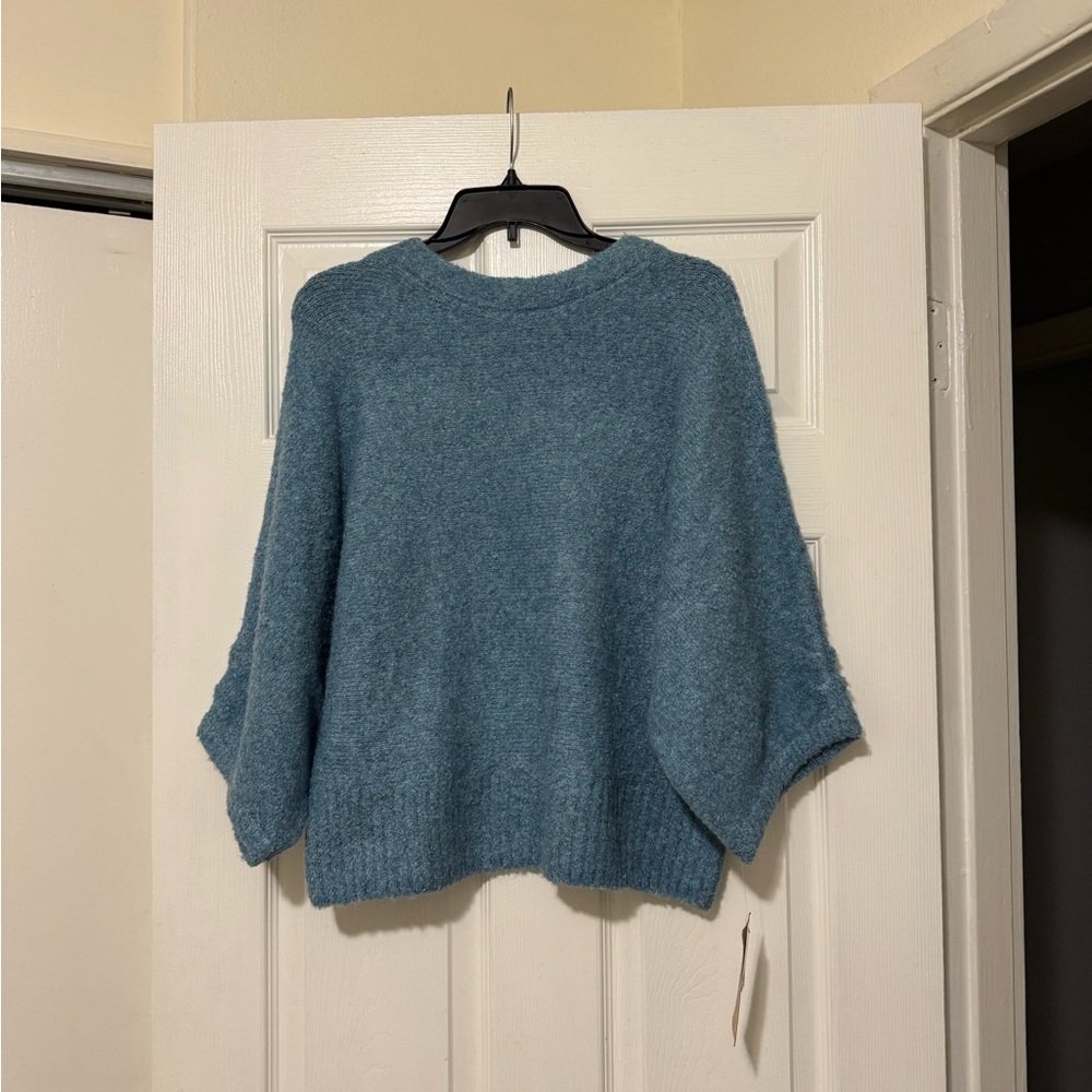 NWT Democracy Wide Sleeve Blue Sweater
